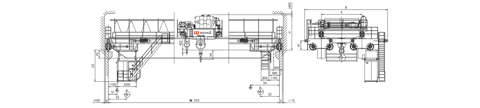 double beam bridge crane